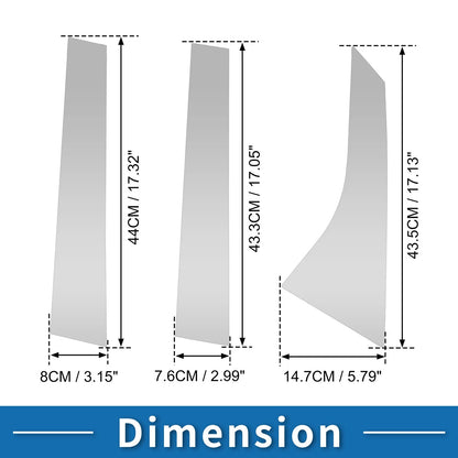 6pcs Door Pillar Window Trim for Ford Focus (2008-2011) Silver Tone