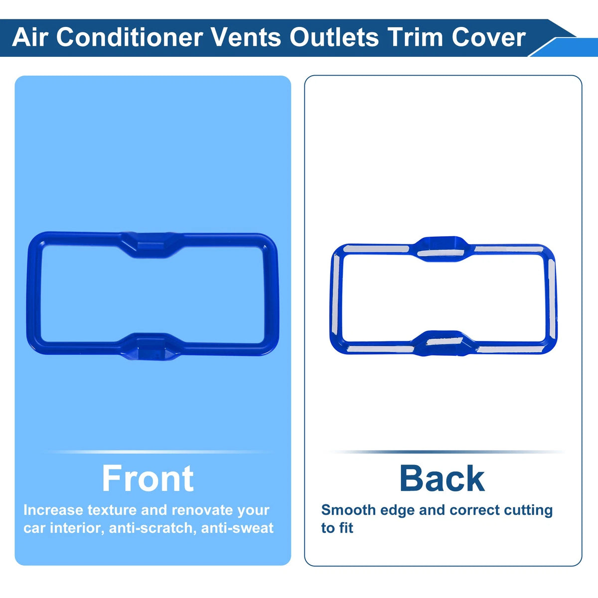 Air Condition Outlet Vent Trim Cover Frame Blue for Ford Bronco (2021-2024) 4Pcs