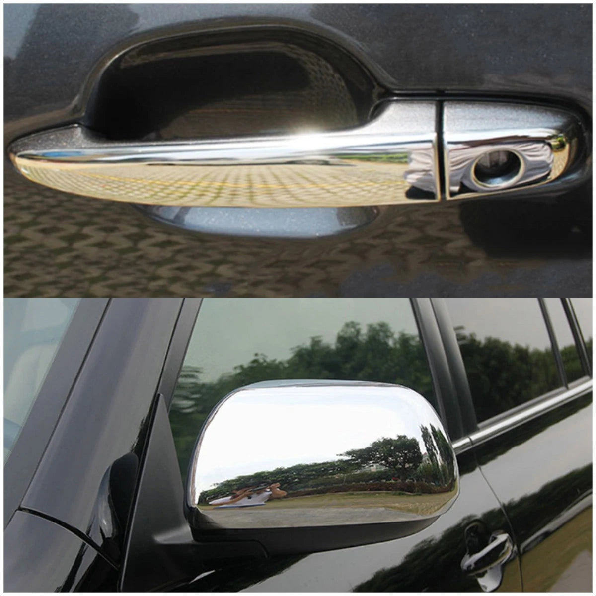 Chrome Mirror & Door Handle Lid Cover Trim for Toyota Sienna (2011-2020) 10 pcs