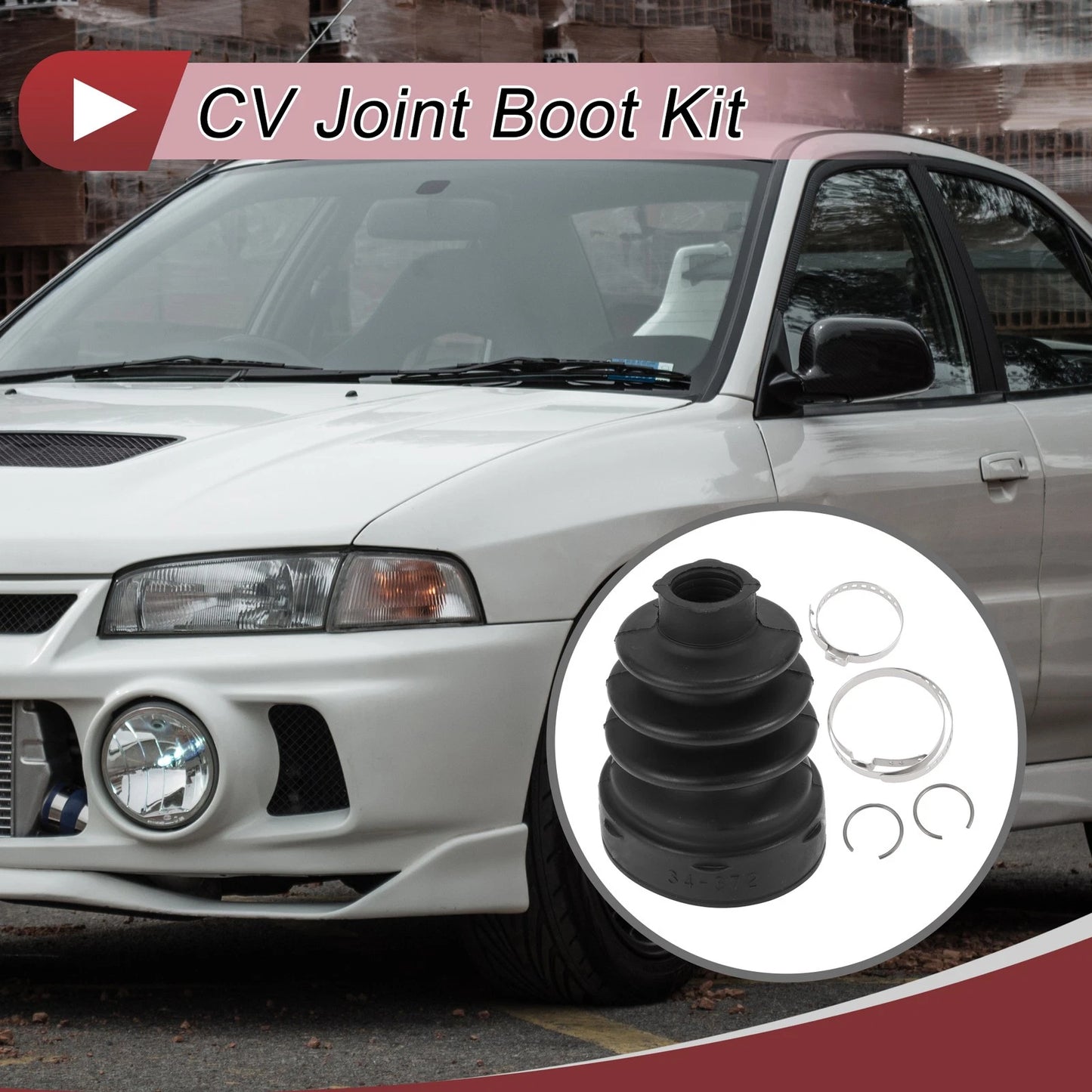 Inner CV Joint Boot Kit w/ Clamps for Mitsubishi Lancer (2012-2017)