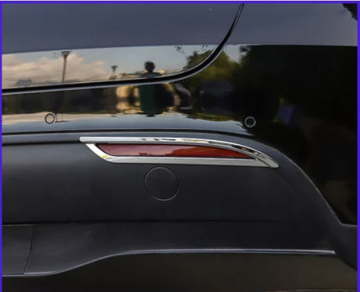 Chrome Rear Fog Light Lamp Cover Trim for Tesla Model Y (2020-2023) 2 x
