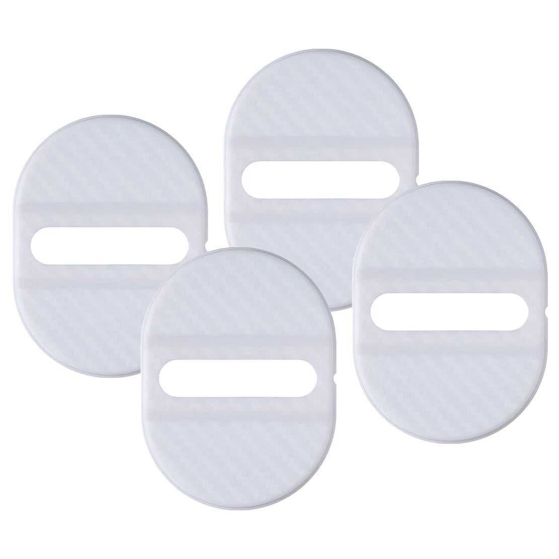White Carbon Fiber Style Car Lock Cover Trim for Universal Vehicles