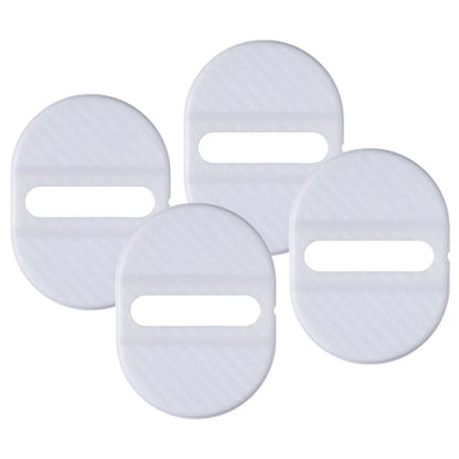 White Carbon Fiber Style Car Lock Cover Trim for Universal Vehicles