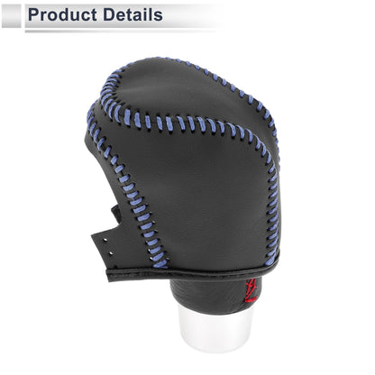 Gear Shift Knob Cover for Toyota Camry 2019-2022 Black Blue Faux Leather