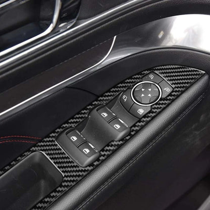 Carbon Fiber Door Window Switch Buttons Cover Trim Fits Ford Explorer 2013-2019