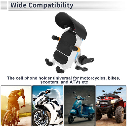 Phone Mount Holder for Motorcycle Rearview Mirror Mount 4.7-7.2in Nylon Black
