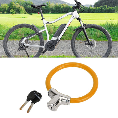 Portable 42cm Anti-Theft Bicycle Lock Mini Ring for Bike - Orange