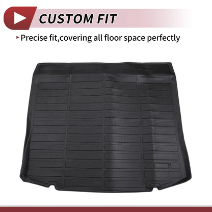 Cargo Liner Rear Trunk Mat for Ford Edge 2015-2024 Long Grid Pattern Black