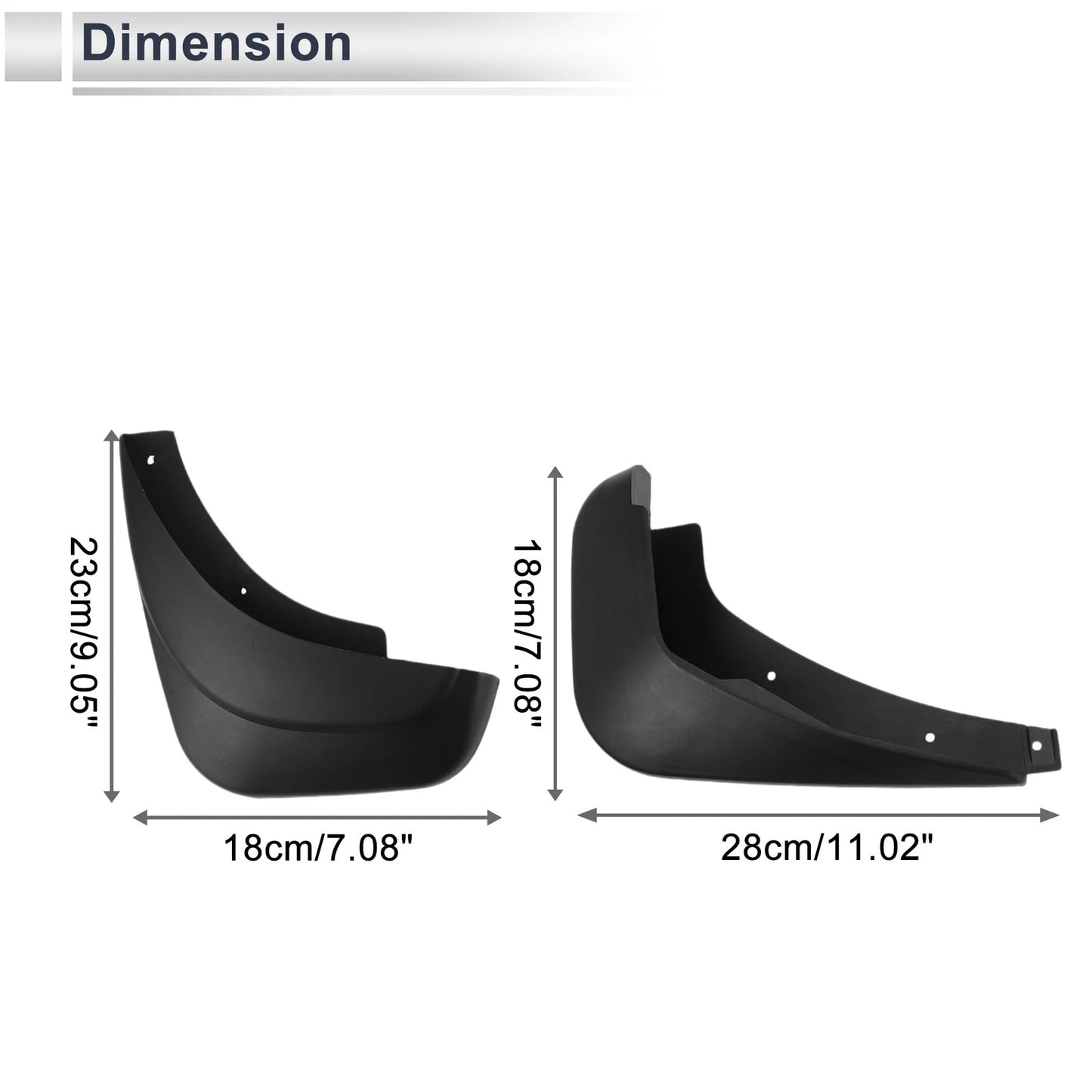 Mud Flaps Splash Guards 1 Set for Mazda 2 Hatchback (2008-2014)