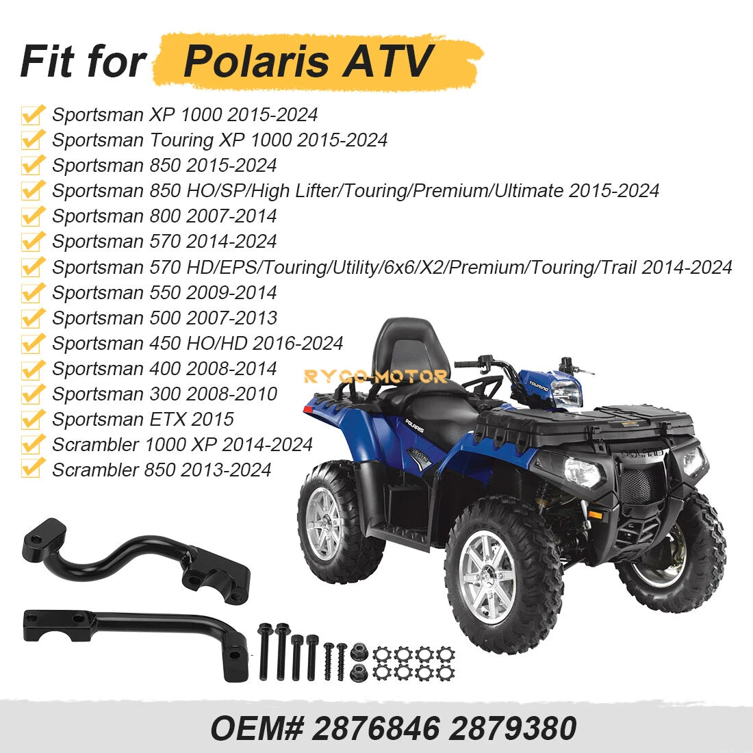 Hand Wind Guard Mount for Polaris Sportsman 450 570 800 850 1000 XP