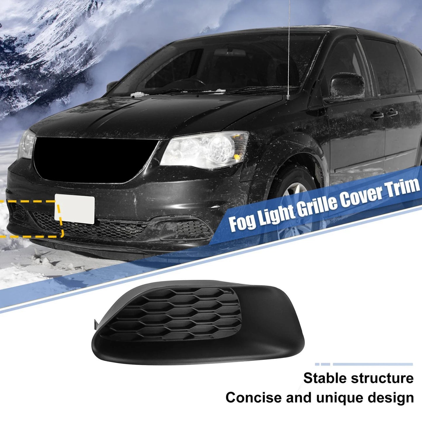 Front Left Fog Light Grille Cover for Dodge Grand Caravan (2011-2020)