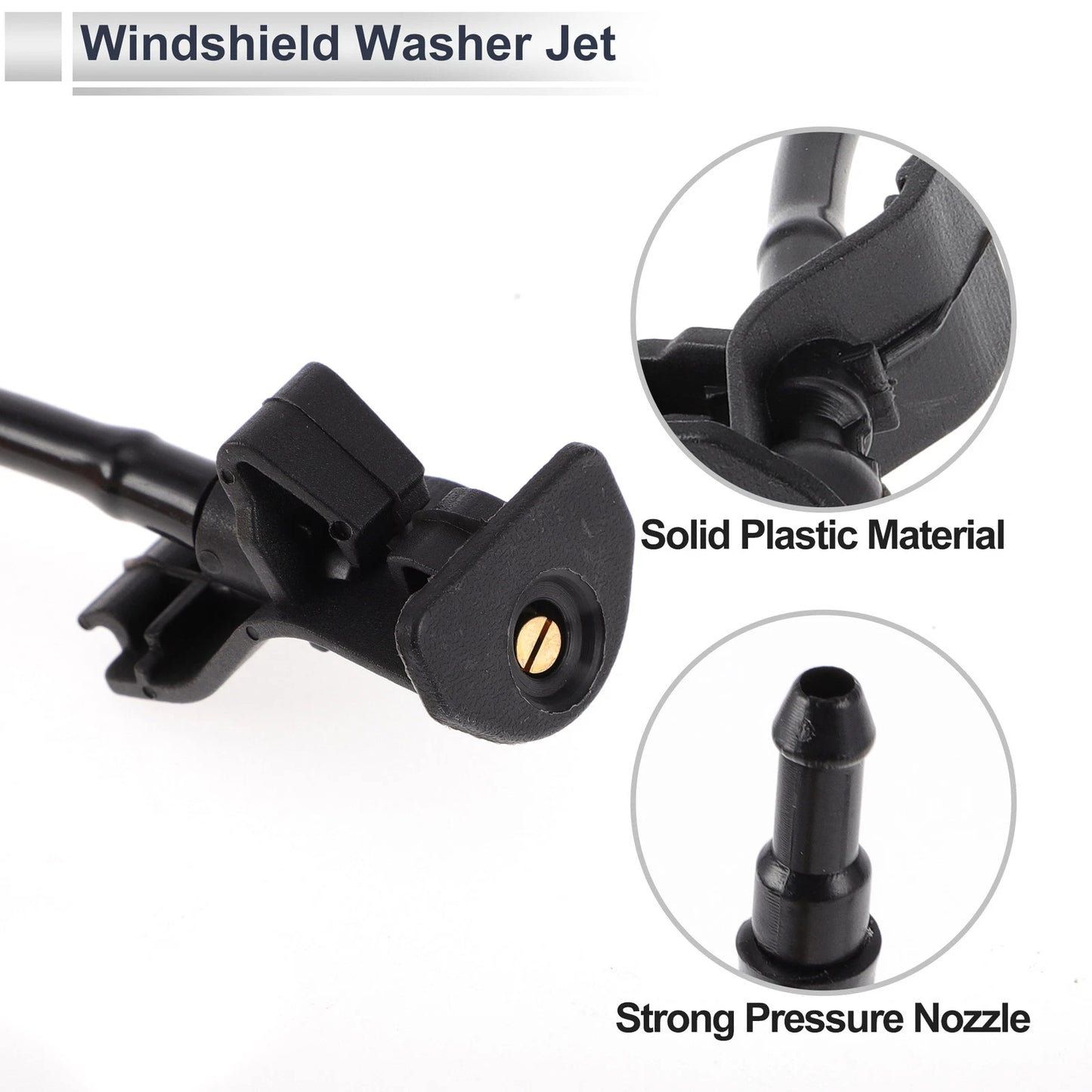 6 x Windshield Washer Nozzles & Hose Connectors for Ford (2015-2023)