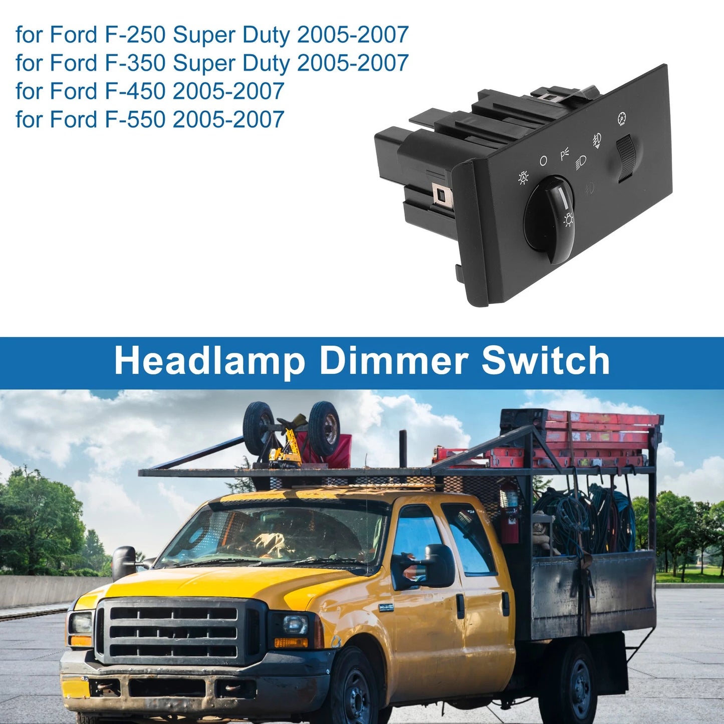 Headlight Switch for Ford F-250 Super Duty 2005-2007 Black