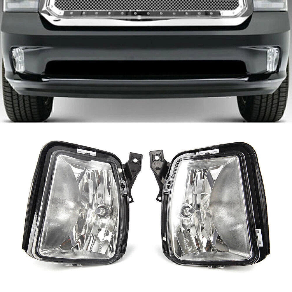 Clear Front Fog Light Lamps  For Dodge RAM 1500 (2013-2017)