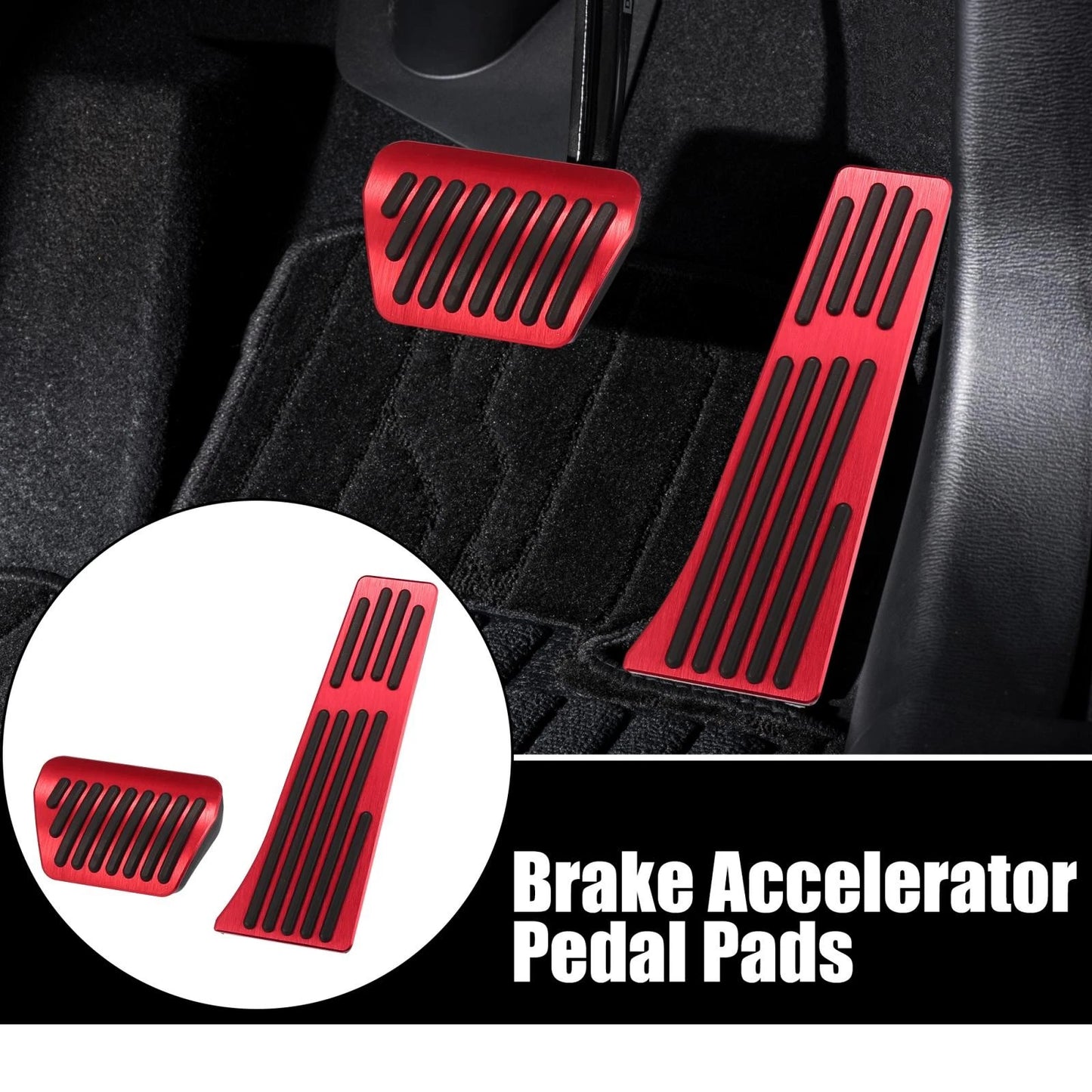 Red Brake Gas Accelerator Pedal Covers for BMW X3 X4 X5 X6 X7 (2004-2023)