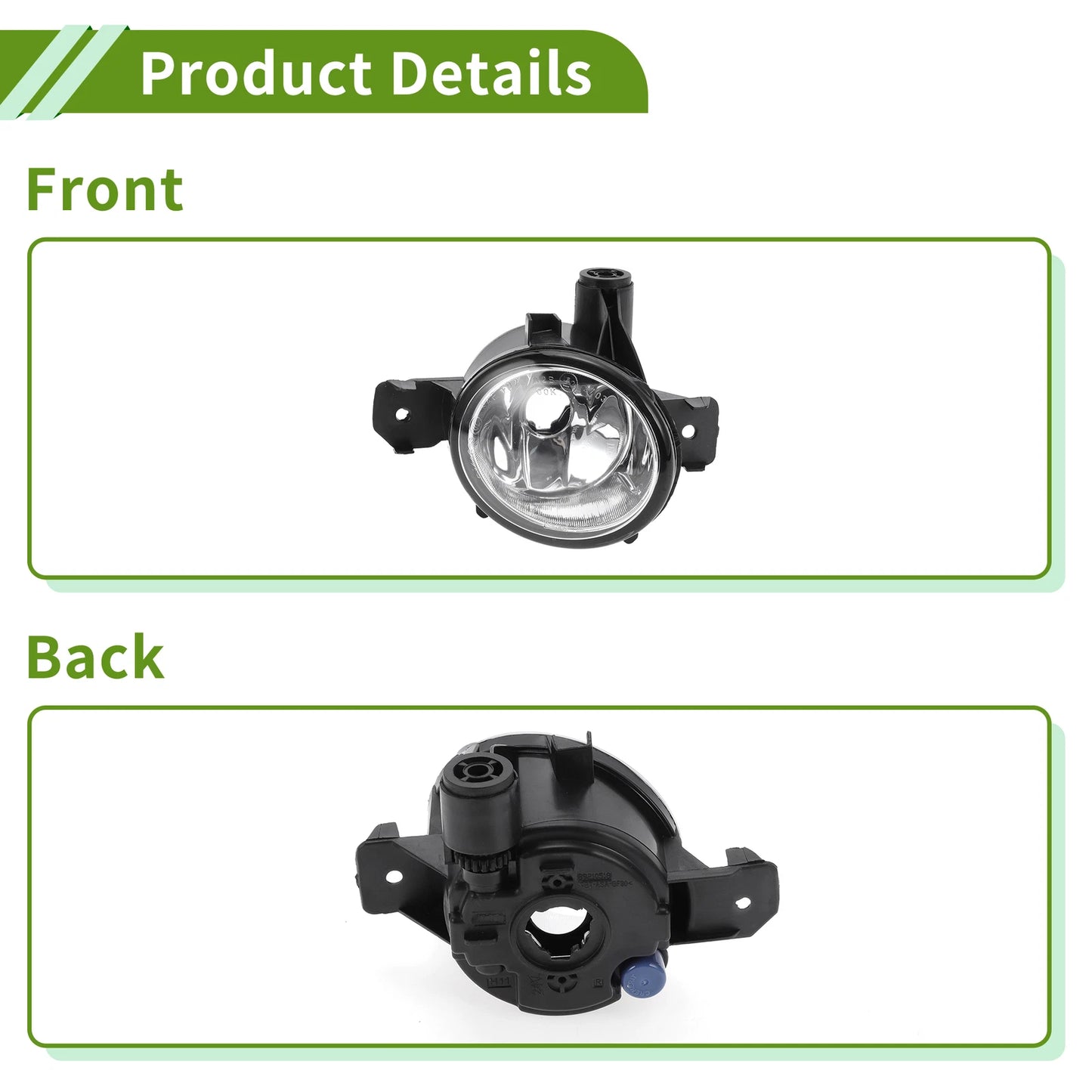 Right Fog Light Grill for BMW X5 2007-2010 (1 x Clear, Black)
