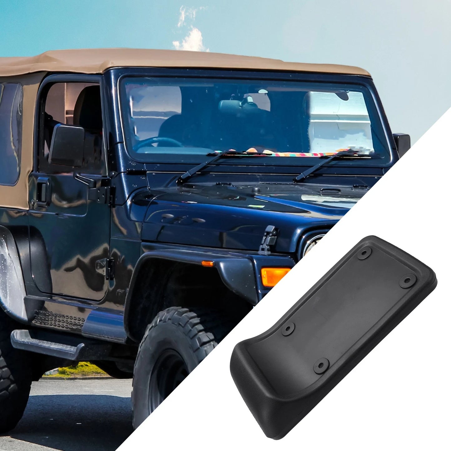 Car License Plate Frame Bracket for Jeep Wrangler 1997-2006 Black