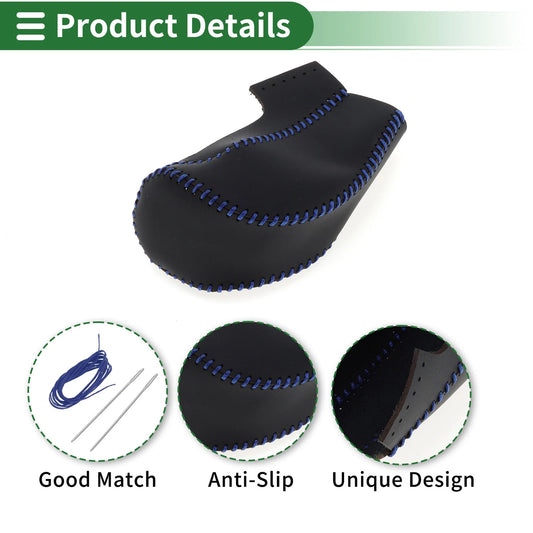 1 Pc Gear Shift Knob Cover for Mazda CX-5 (2017-2022) Black Blue Faux Leather