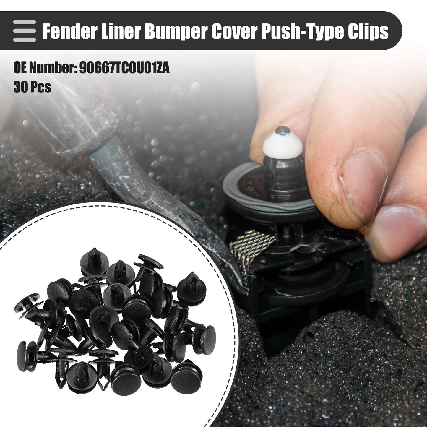 30 Pcs Fender Liner Bumper Cover Clips for Honda
