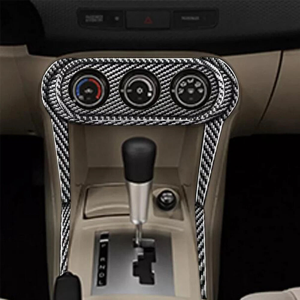 Carbon Fiber Central Console Panel Cover Trim for 2008-2013 Mitsubishi Lancer Evo