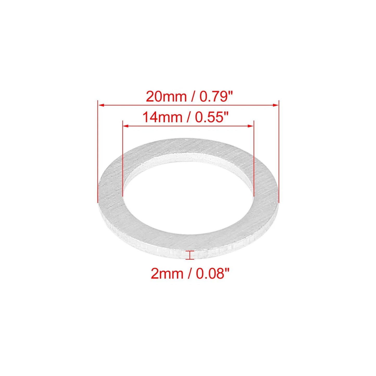 20 x M14 Silver Tone Oil Drain Plug Gaskets for Mazda (1990-2023)