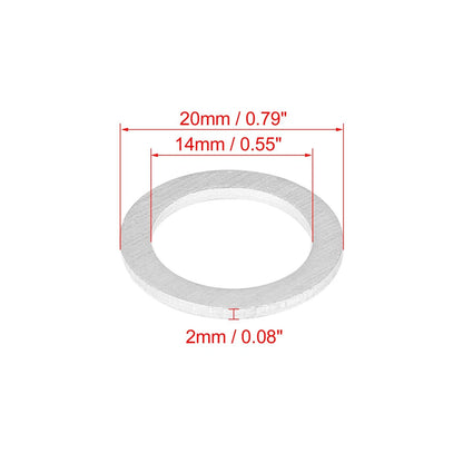20 x M14 Silver Tone Oil Drain Plug Gaskets for Mazda (1990-2023)