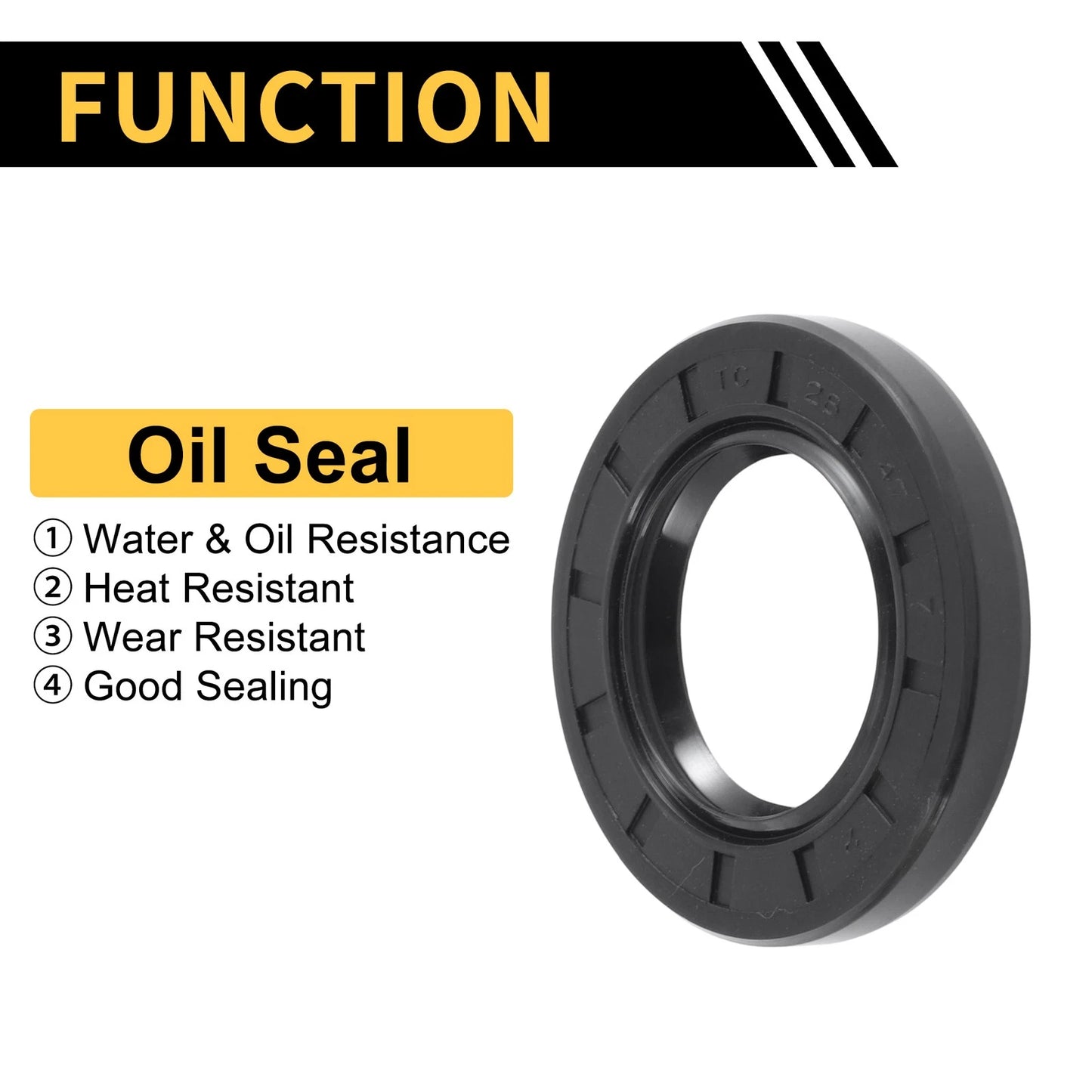 Oil Seal 28x47x7mm Black 5 x Seal Ring Rotary Shaft NBR Rubber for Make Model