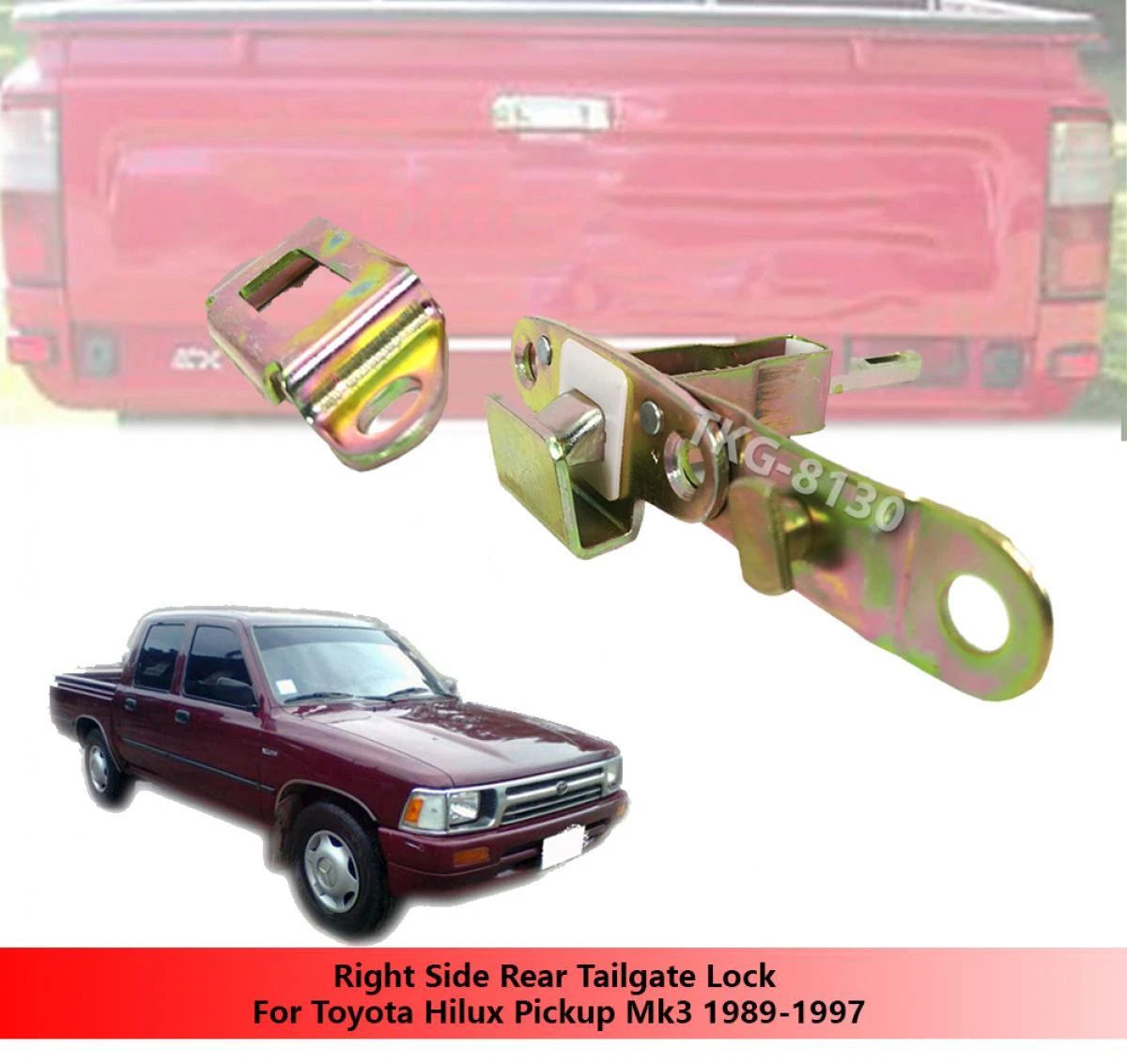 Tailgate Lock Latch for Toyota Hilux MK3 LN85 Ute(1989-1997)