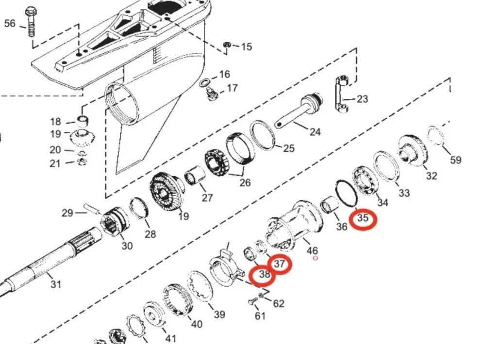 Lower Gearcase Propeller Shaft Oil Seal for Mercruiser