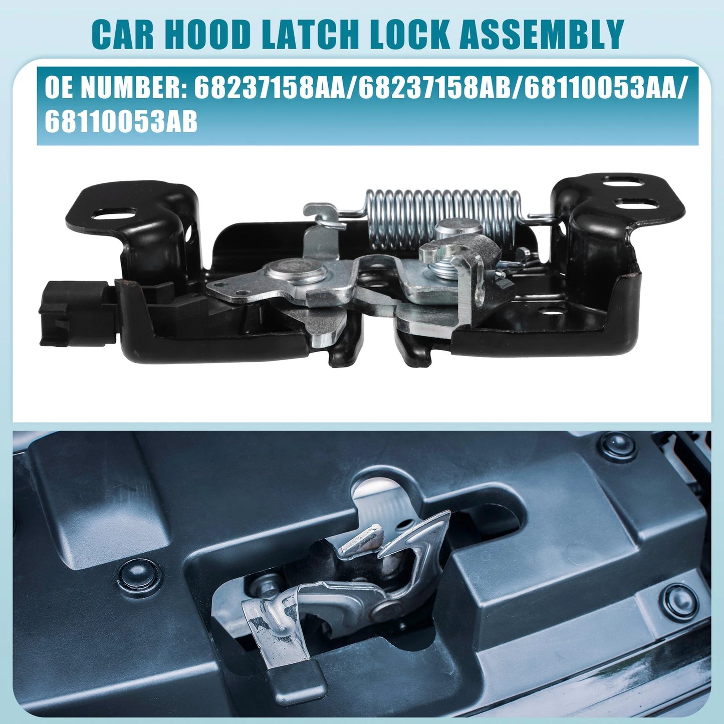Hood Latch Lock Assembly for Jeep Cherokee (2014-2023)