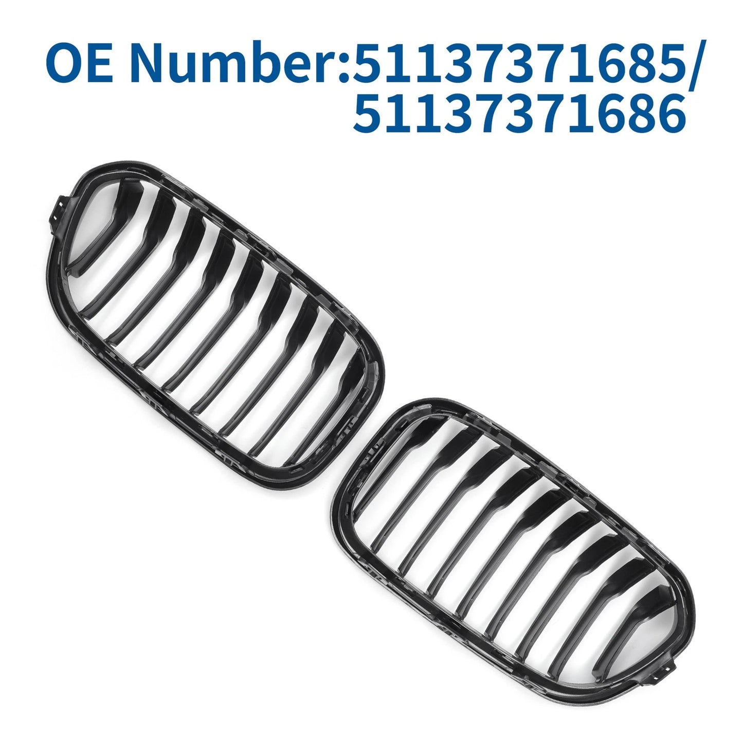Front Upper Bumper Grille for BMW 1 Series F20 (2015-2018) Matte Black