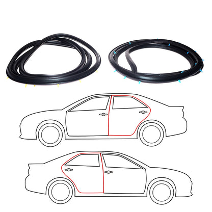 Rear Door Weatherstrip Set for Datsun Sunny B310 210 120Y 130Y 140Y 150Y 1977-1981