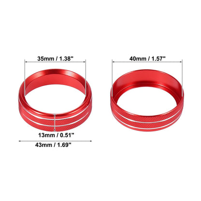 4pcs Air Conditioner Knob Ring Covers for Ford F150 XLT (2015-2019) Red