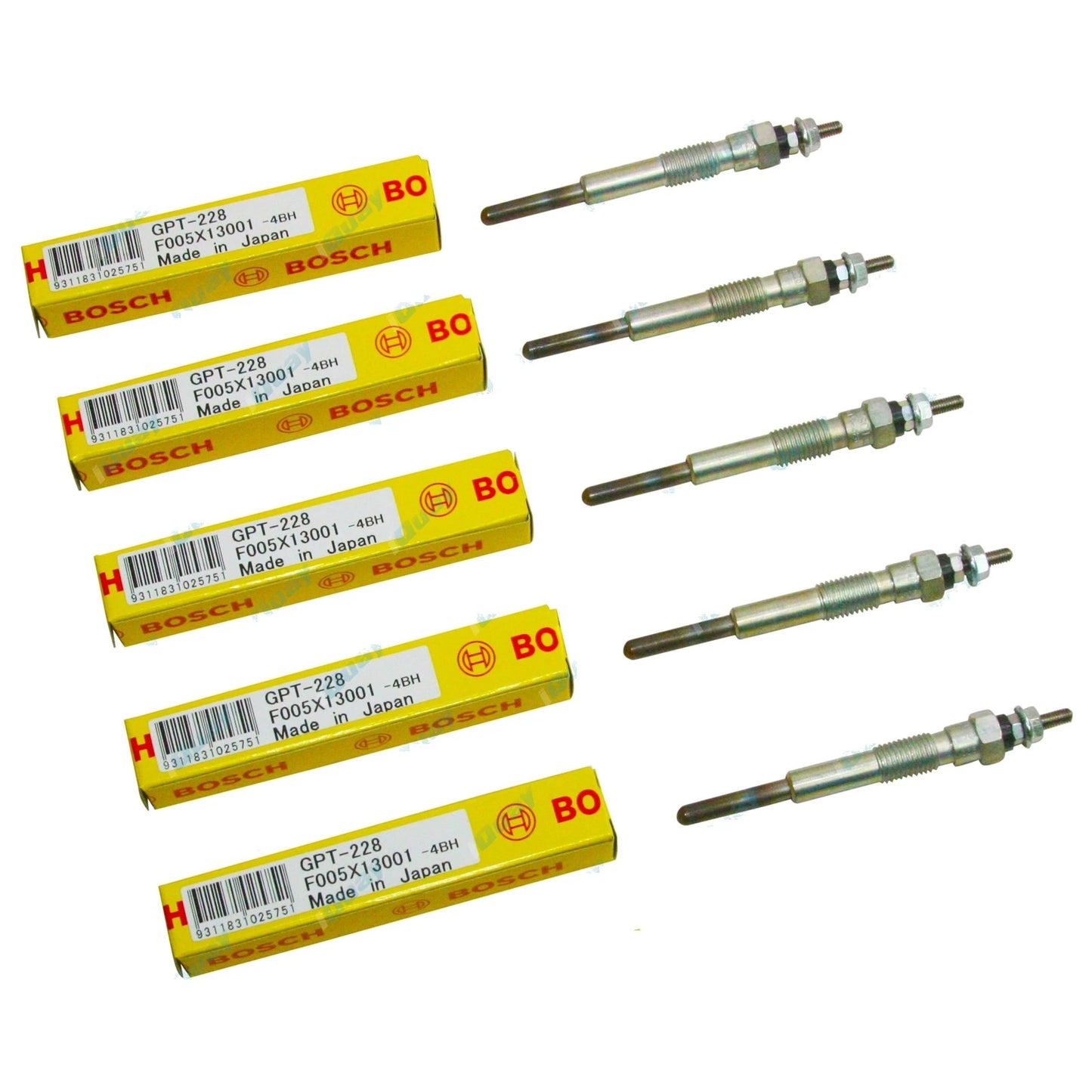 5 x 24V Diesel Glow Plugs for Landcruiser PZJ70 1PZ 3.5L (1990-2007)