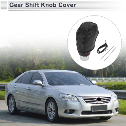 Gear Shift Knob Cover for Toyota Camry 2019-2022 Pebbled Black Leather