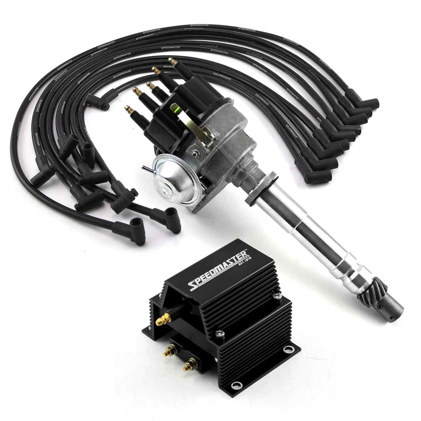 Black Ignition Distributor Combo for Chevy SBC 350 BBC 454