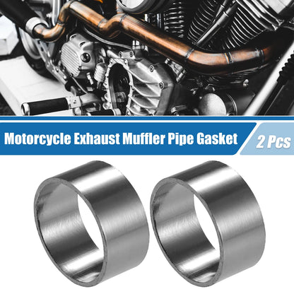 2 x Motorcycle Exhaust Muffler Pipe Gasket 60mm OD Seal Silencer Connector