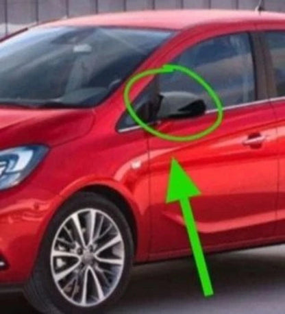 2 Piece Side View Mirror Covers for Opel Corsa E (2014-2019) Gloss Black
