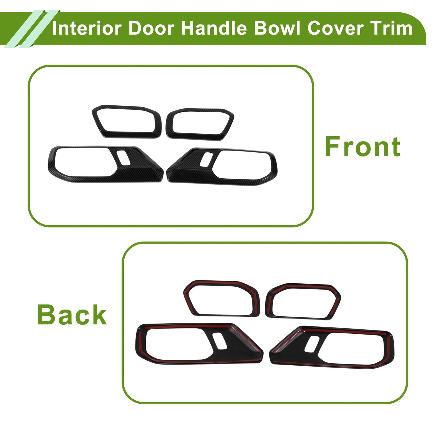 4 x Interior Door Handle Bowl Cover Trim for Ford Bronco (2021-2025)