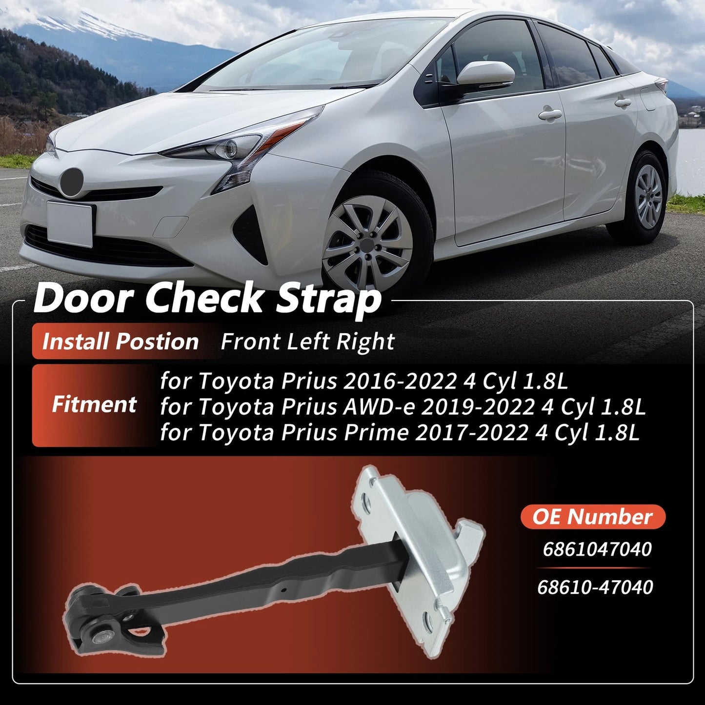 Front LH RH Door Check Strap Limiter Bracket for Toyota Prius (2016–2022)