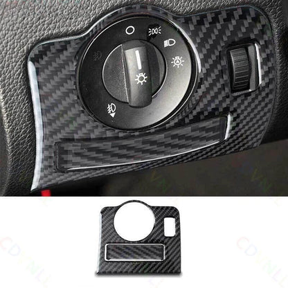 Real Carbon Fiber Headlight Switch Cover for Ford Mustang (2010–2014)