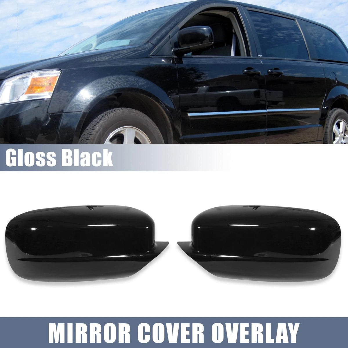 Glossy Black Side Mirror Cover for Chrysler 200/300 & Dodge Charger(2011-2021)