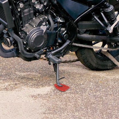 2 x Kickstand Pad Parking Stand Extension Pad Red for Motorcycle