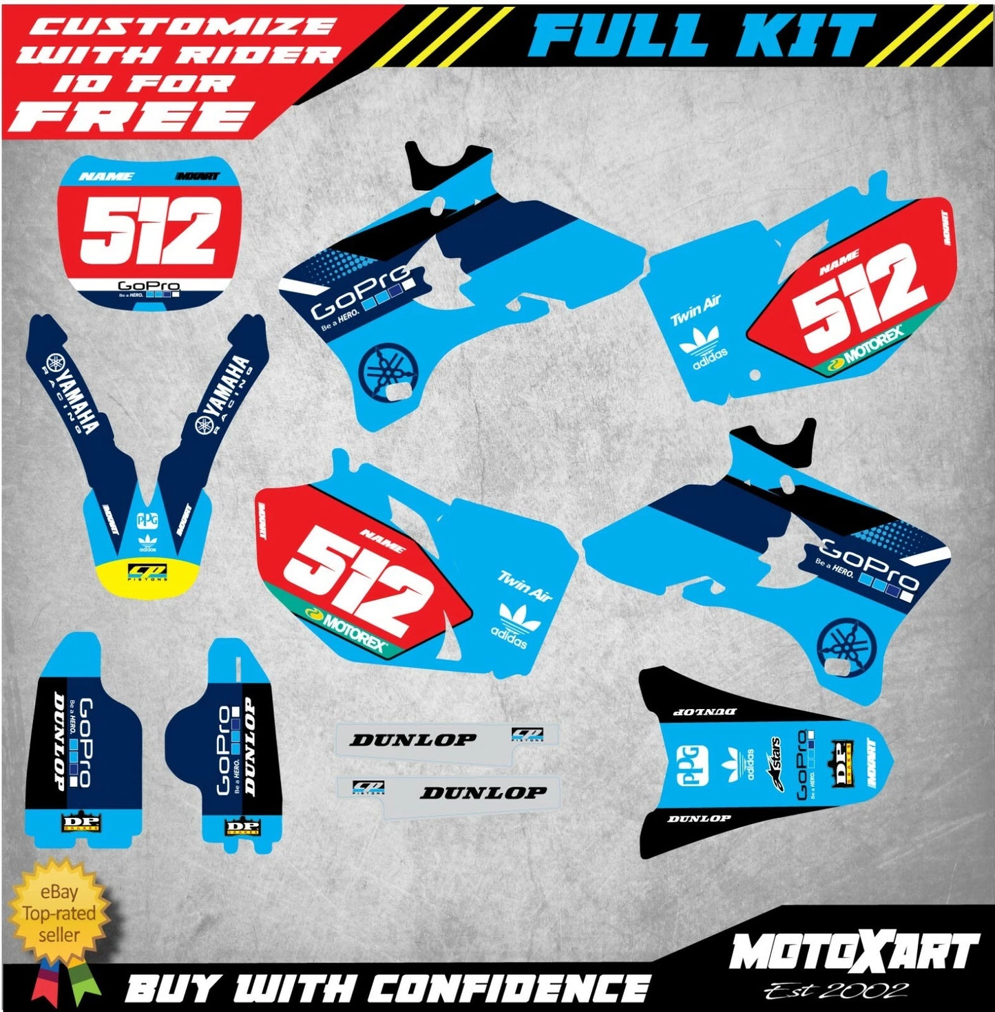 Custom Decal Kit for Yamaha YZF 450 (2003-2005) BOOST STYLE Graphics