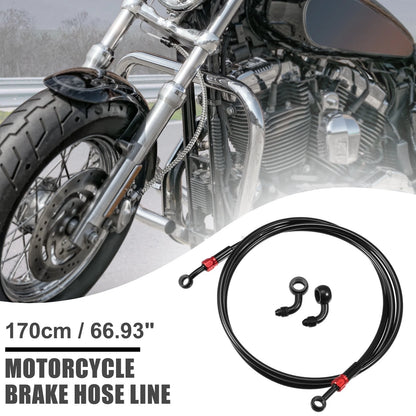 Brake Hose / 28 / 90 Degree Braided Line Clutch Tube 170cm Black for Motorcycle