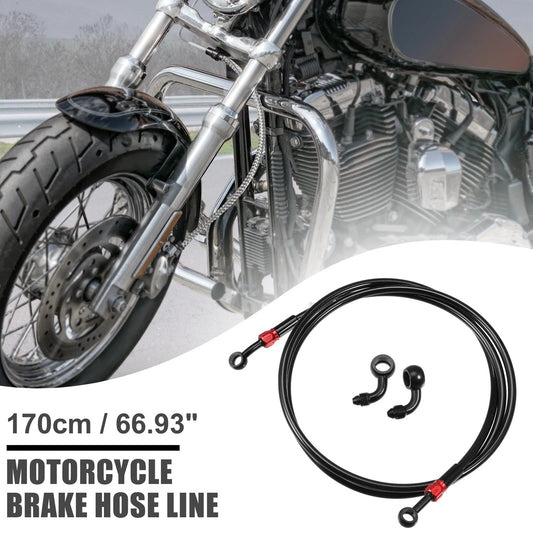 Brake Hose / 28 / 90 Degree Braided Line Clutch Tube 170cm Black for Motorcycle