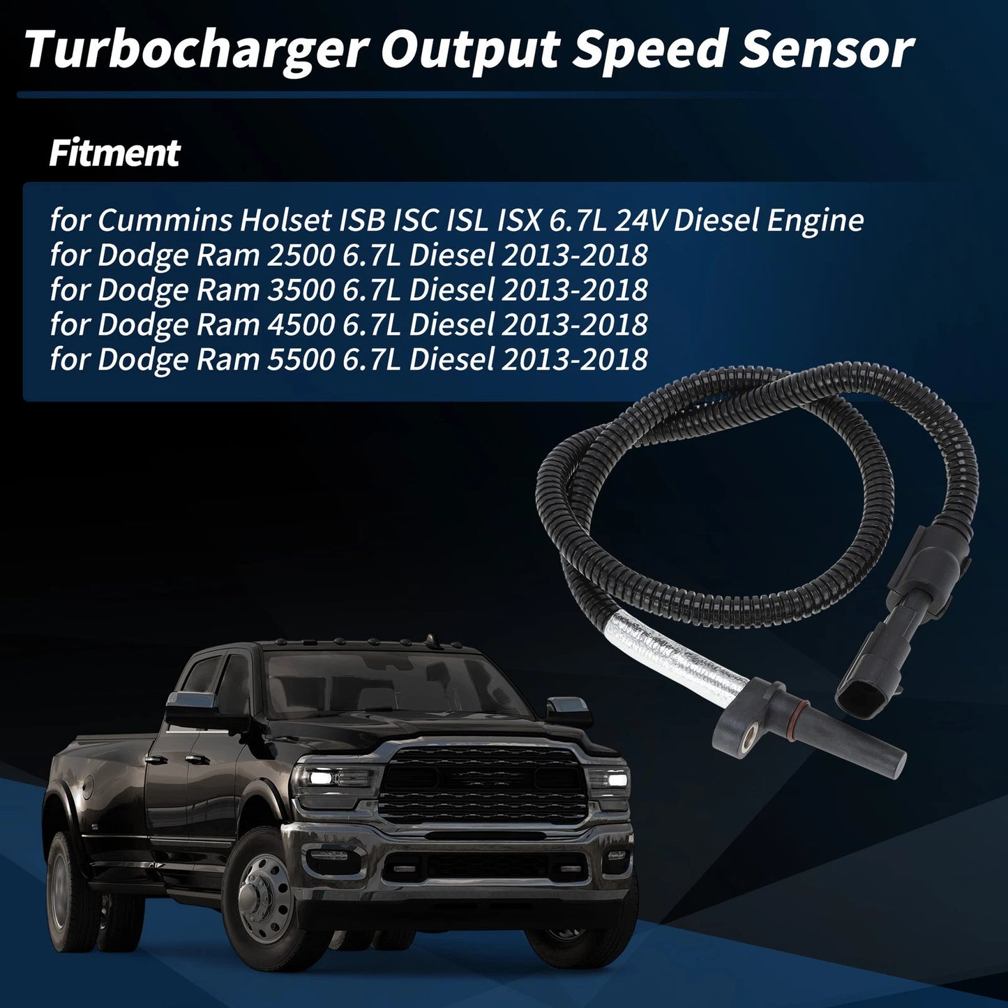 Turbocharger Speed Sensor 6.7L Diesel for Dodge Ram 2500 (2013-2018)
