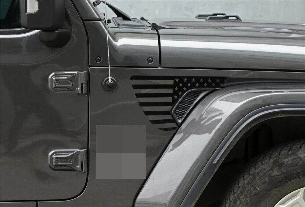 Black Fender Vent Flag Sticker for Jeep Wrangler JL/JT Gladiator (2018-2020)