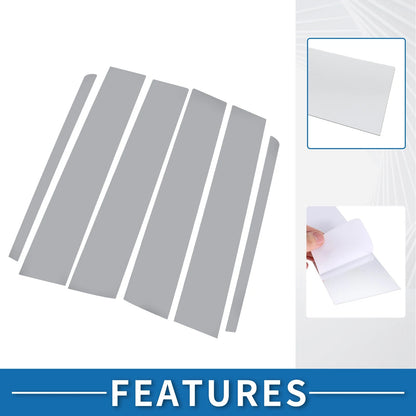 6 Pcs Car Pillar Window Trim Covers for Ford Explorer (2011-2019) Chrome Silver