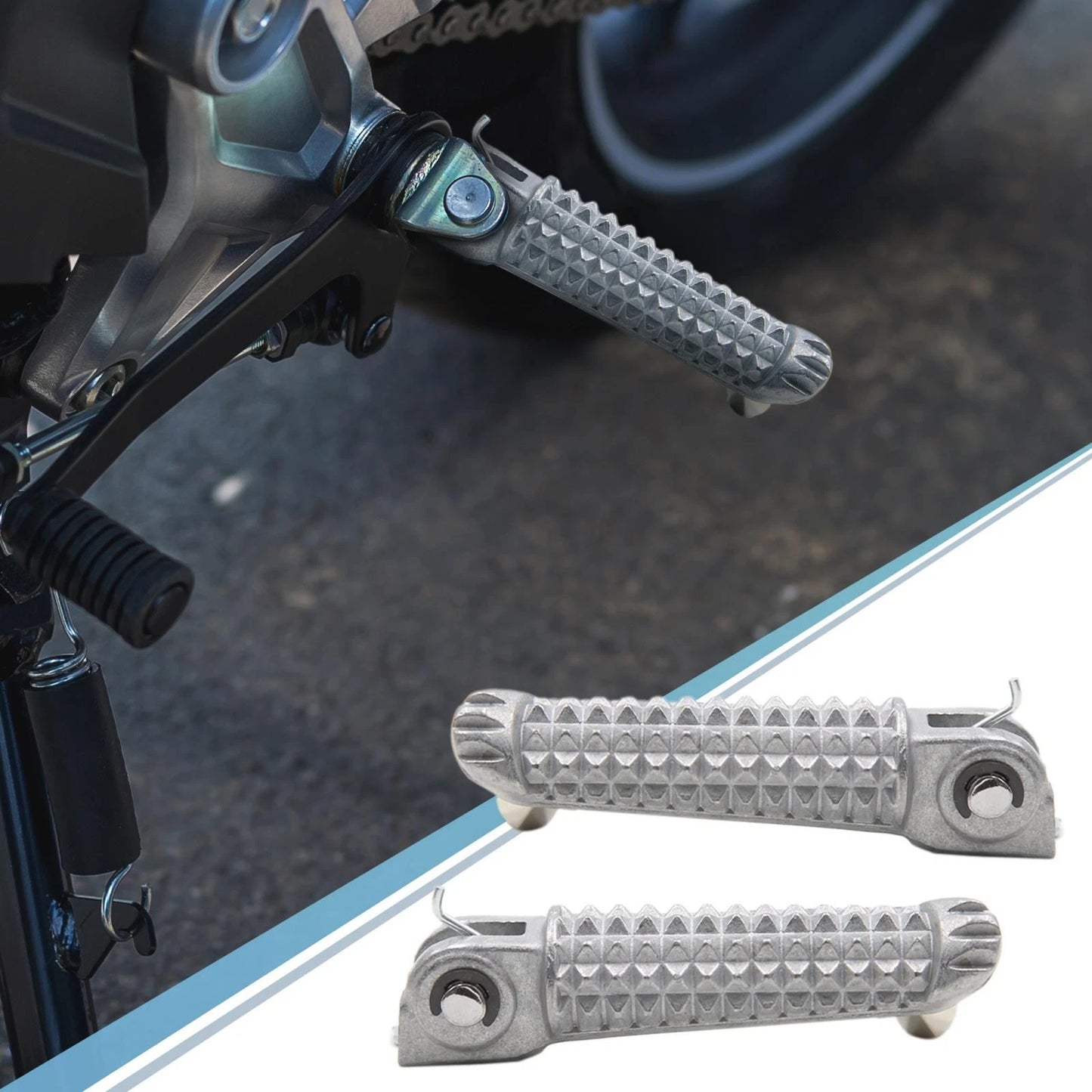 Pair 7mm Aluminium Alloy Footrest Footpeg for Motorcycle